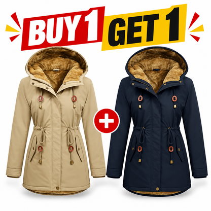 🔥Black Friday Sale!Women's Fleece Parka Jacket, Hooded, Long Warm