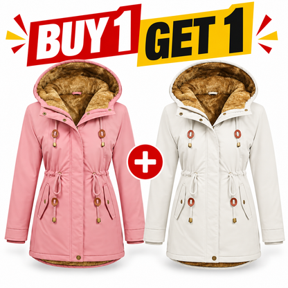 🔥Black Friday Sale!Women's Fleece Parka Jacket, Hooded, Long Warm