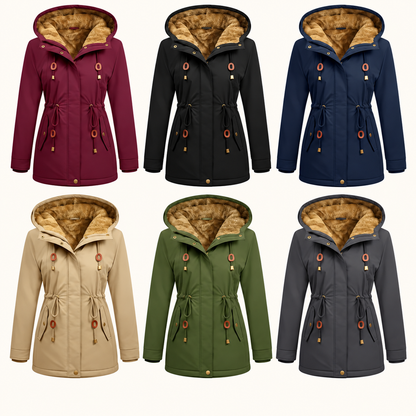🔥Black Friday Sale!Women's Fleece Parka Jacket, Hooded, Long Warm