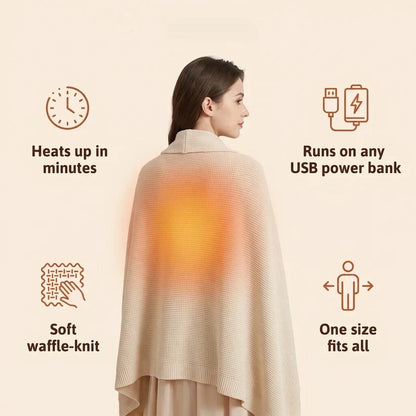 🔥 Black Friday Heated Wrap Cape – 3 Heat Levels + Power Bank